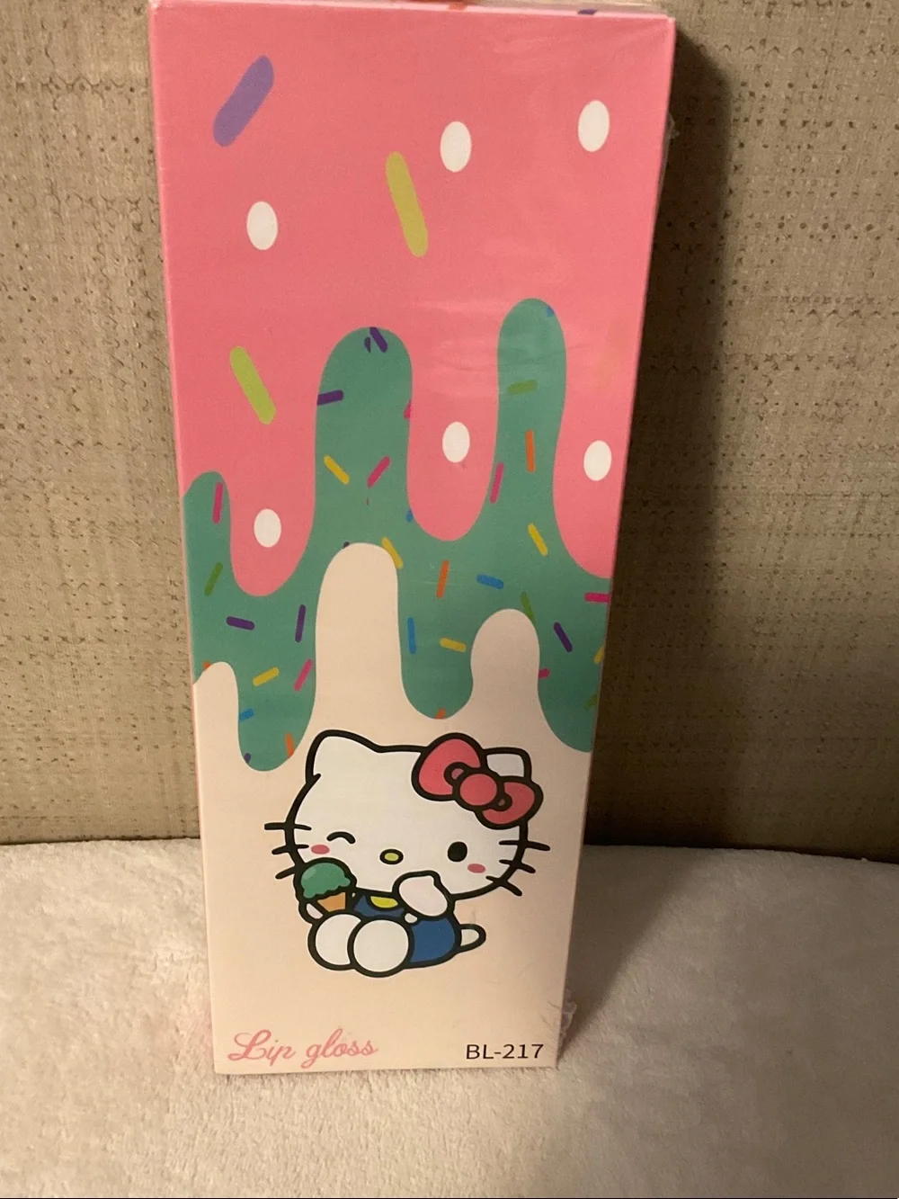 Hello Kitty Pink, White & Green Lip Gloss - Cute Kids Lip Shine